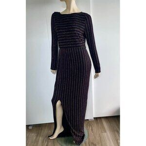 Sparkly Dress, XL Maxi Dress, Shiny Rainbow Striped Dress